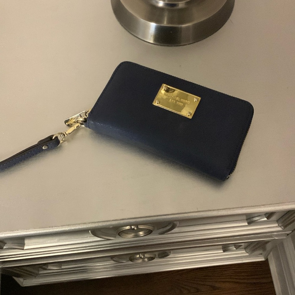 Michael Kors collection navy blue wallet/wristlet
